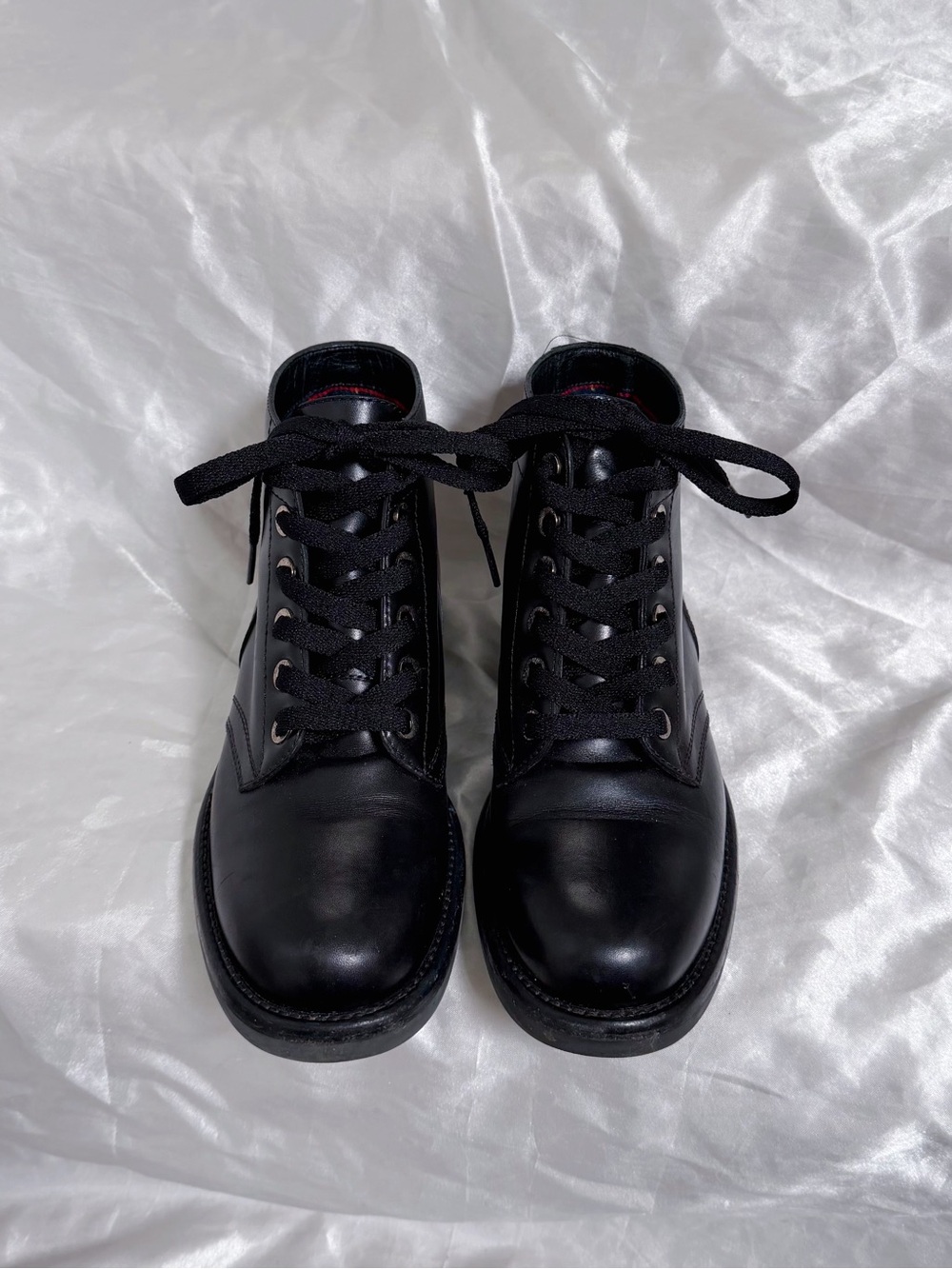 CHANEL Black Leather Lace-Up Ankle Boots - Picture 2 of 8